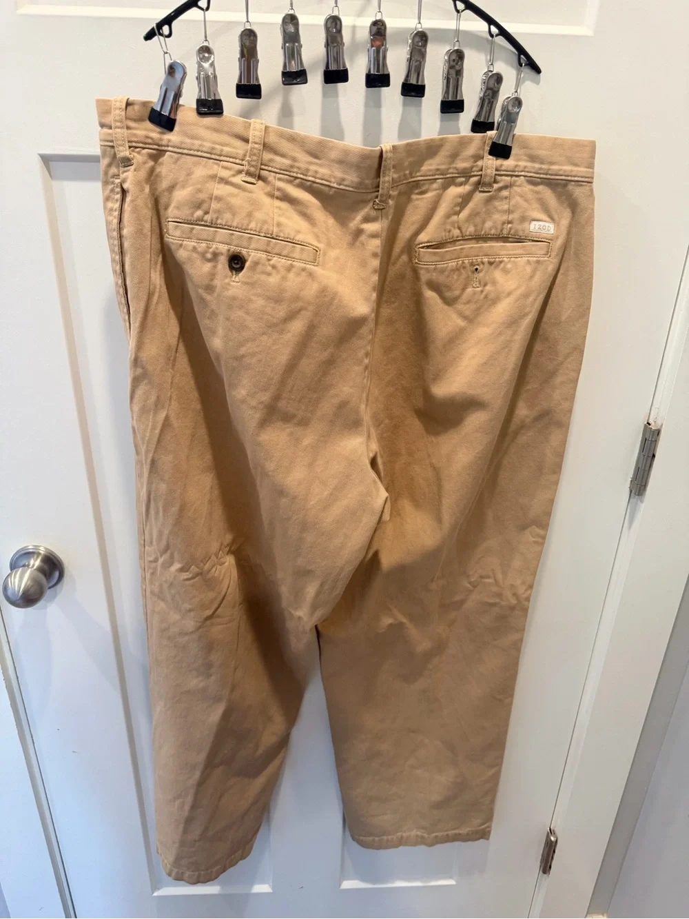 IZOD Saltwater Chino Pants Mens 38x30 Khaki Classic Fit 100% Cotton